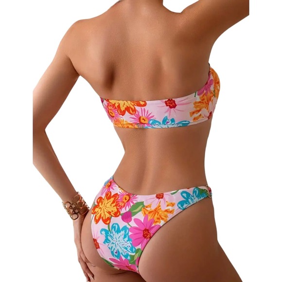 New 2 Piece Tropical Print Bikini in Sz Small - Picture 2 of 8
